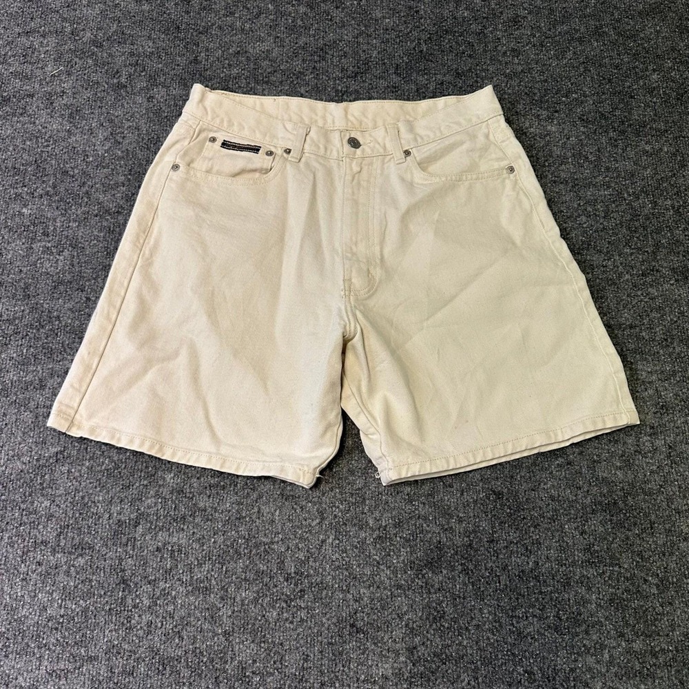 Pepe Jeans Shorts Mens Size 30 Cream Cotton Denim Made in USA Vintage Casual